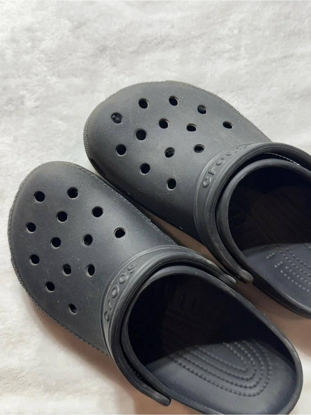 CROCS Kids Black Classic Clogs with Heel Strap